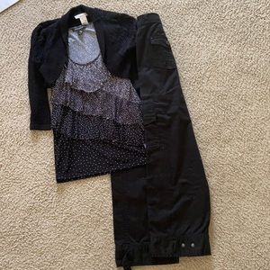 White House Black Market cargo pants, tank and sweater